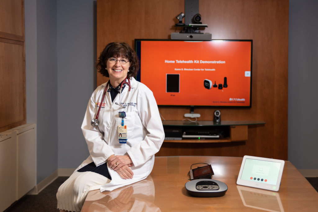 Dr. Karen Rheuban oversees UVA Health’s virtual care center, which was reaching more than 150 partner sites statewide prior to the pandemic. Photo courtesy UVA Health