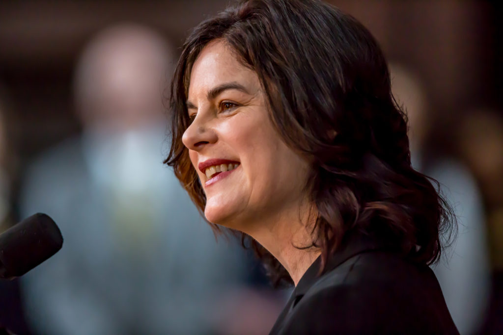 President Katherine Rowe says William & Mary underwent about five years' worth of change in the past year. Photo by Skip Rowland/William & Mary