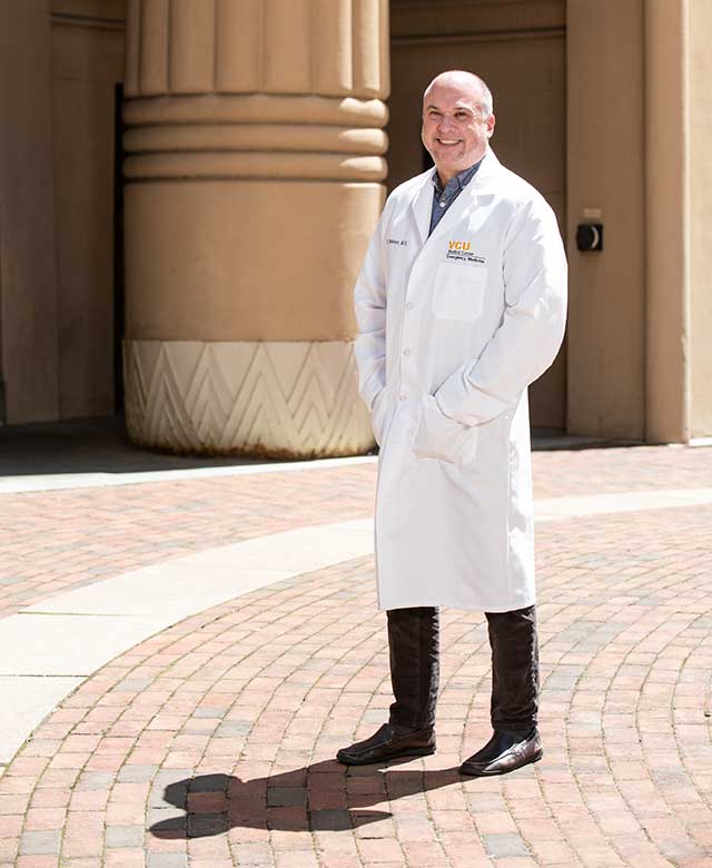 The pandemic improved medical schools’ capabilities for delivering remote classes, says Dr. Christopher Woleben with the VCU School of Medicine. Photo by Caroline Martin