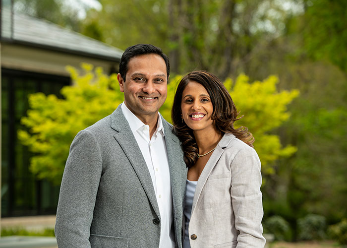 Reston-based Octo Consulting CEO Mehul Sanghani and his wife, Hema, gave $10 million to their alma mater, Virginia Tech, in 2020. The gift supports a center for artificial intelligence and data analytics as well as efforts to improve food access for students. Photo by Will Schermerhorn