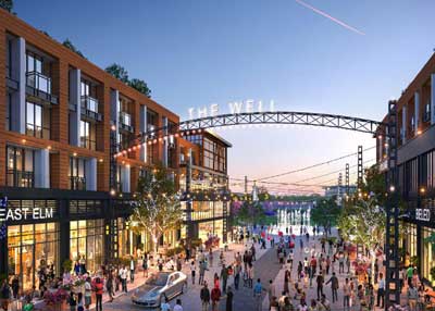 Norfolk MC Associates LLC’s “The Well” proposal comes from Virginia Beach developers Gold Key | PHR and The Franklin Johnston Group. Renderings courtesy City of Norfolk Economic Development