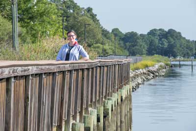 Jessica Whitehead, director of Old Dominion University’s Institute for Coastal Adaptation and Resilience, says serious conversations about sea-level rise are needed locally and nationally. Photo by Mark Rhodes