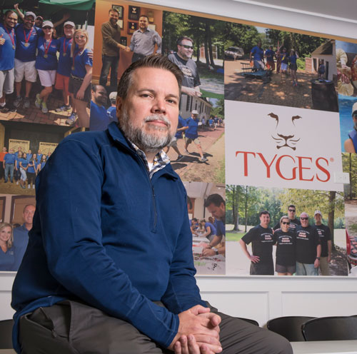 Tim Saumier is president of Williamsburg-based professional search firm Tyges, which offers workers flexible schedules and unlimited time off. “When you work is entirely up to you.” Photo by Mark Rhodes