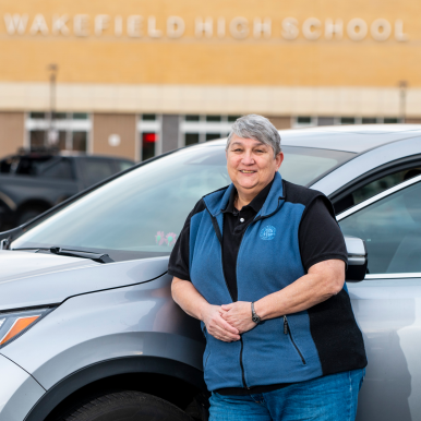 Casey Renner, who teaches science and special education classes at Arlington's Wakefield High School, lives about 45 minutes away in a Maryland basement apartment she rents from friends. Photo by Will Schermerhorn