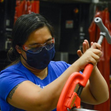 The Virginia Community College System's FastForward program offers 6- to 12-week workforce training classes in high-demand trades like pipefitting, seen here at Brightpoint Community College. Photo courtesy Virginia Community College System