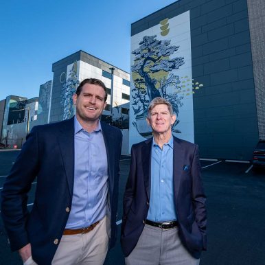 Capital Square Co-CEOs Whitson Huffman (L) and Louis Rogers led development of Ink, one of five apartment communities the real estate investment firm has built in the Scott's Addition area of Richmond. Photo by Matthew R.O. Brown