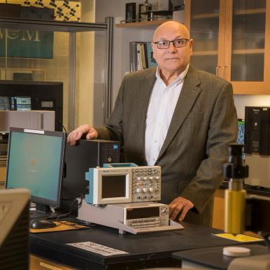 Dennis Manos, a physics professor and William & Mary's vice provost for research, says the university's researchers are hands-on problem solvers focused on practical applications. Photos by Mark Rhodes