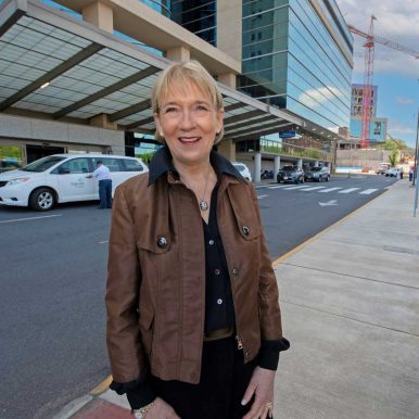 VTCSOM is “very much a clear and compelling partnership,” Carilion Clinic President and CEO Nancy Agee says. “Medical students, residents, fellows and faculty, all those are intricately linked.” Photo by Don Petersen