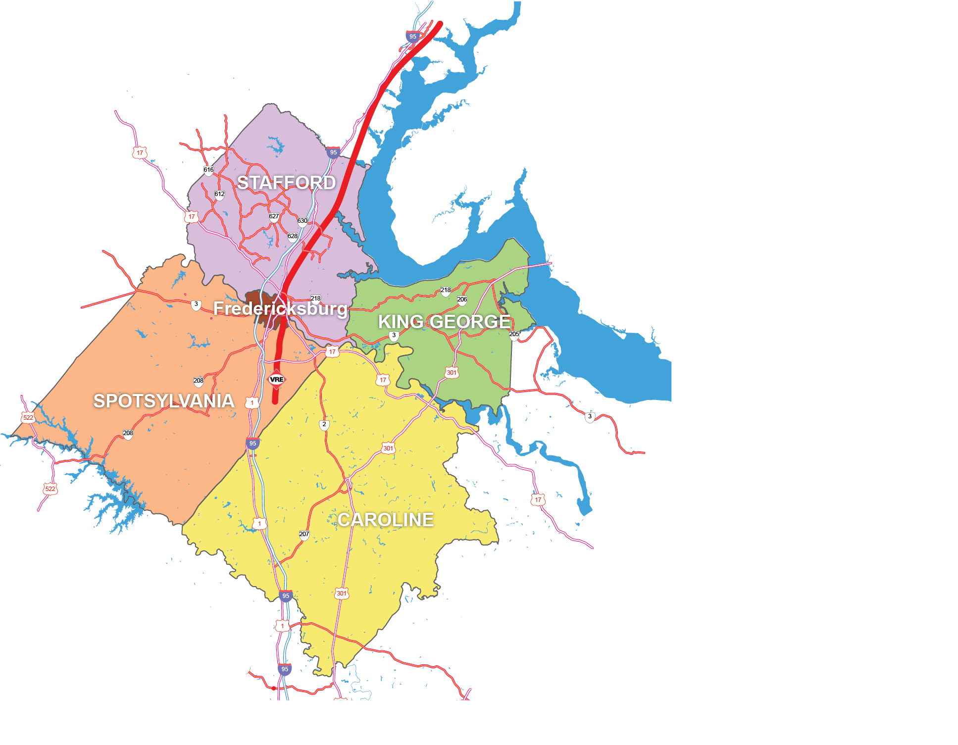 Fredericksburg Va County Map - How Far Is It To Fredericksburg Virginia